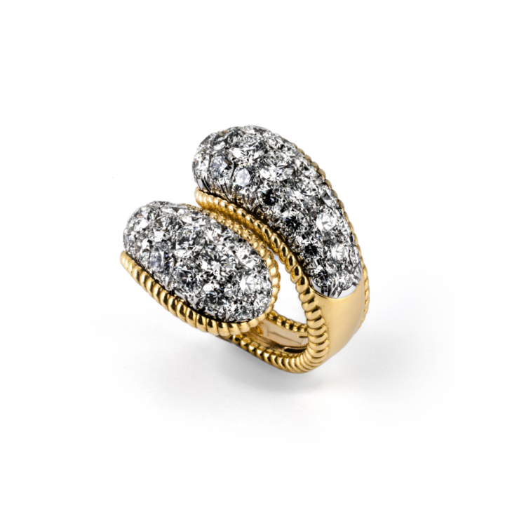 Anello in oro con diamanti taglio a brillante 