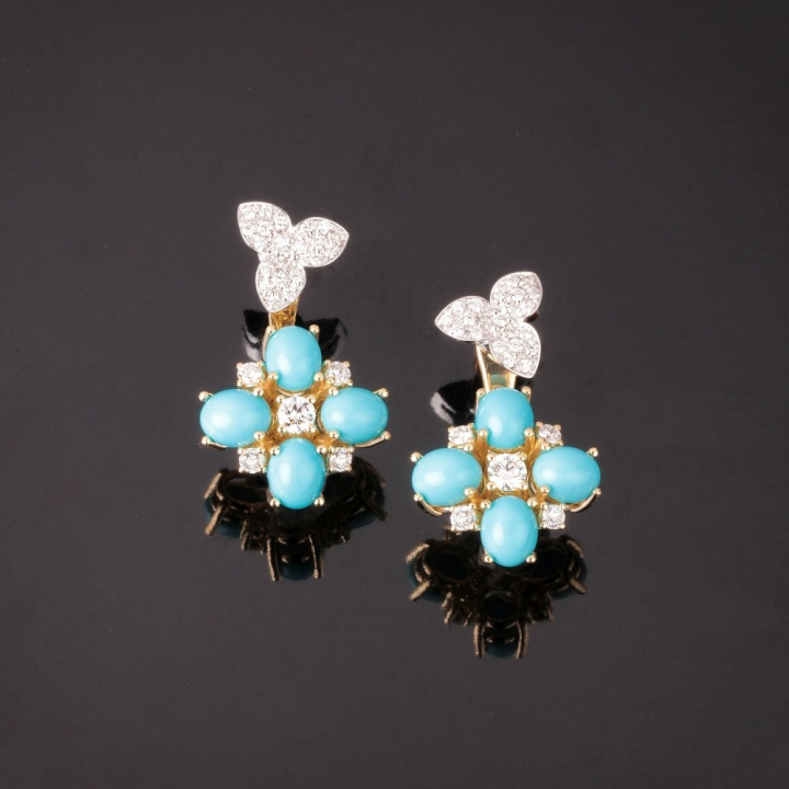 Fortuna, Orecchini con pietre dure e diamanti