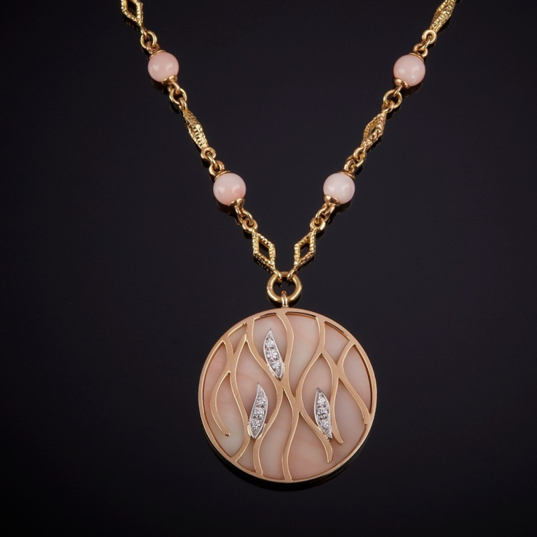 Fiammetta, Collana con pietra dura e diamanti