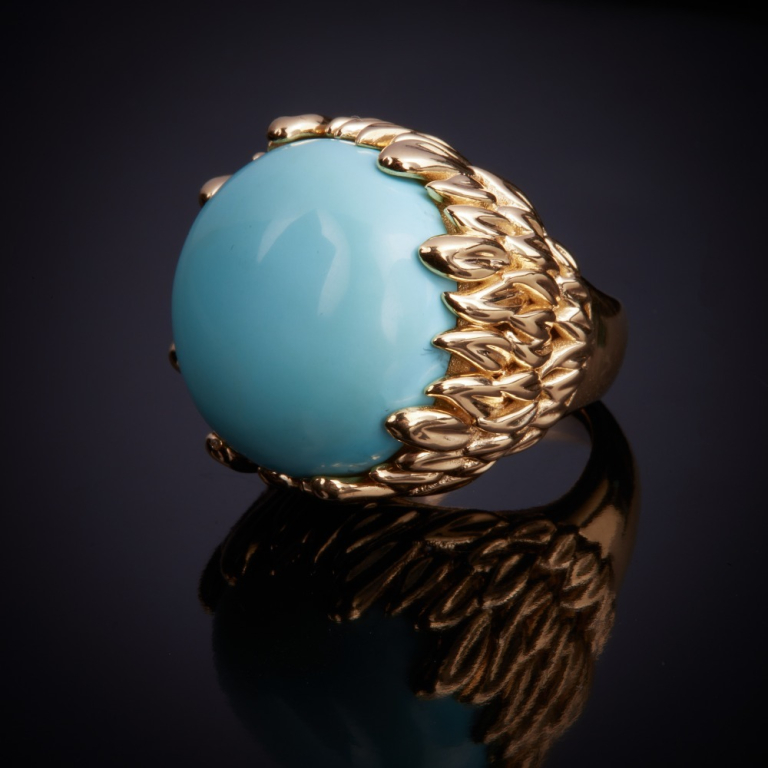 Intreccio, Anello con pietra dura e diamanti