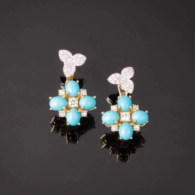 Fortuna, Orecchini con pietre dure e diamanti