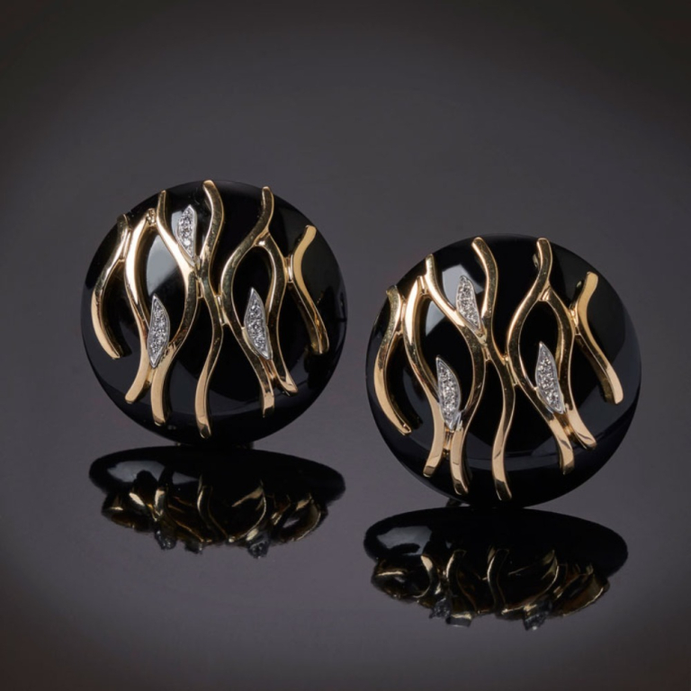 Fiamma, Orecchini con pietre dure e diamanti